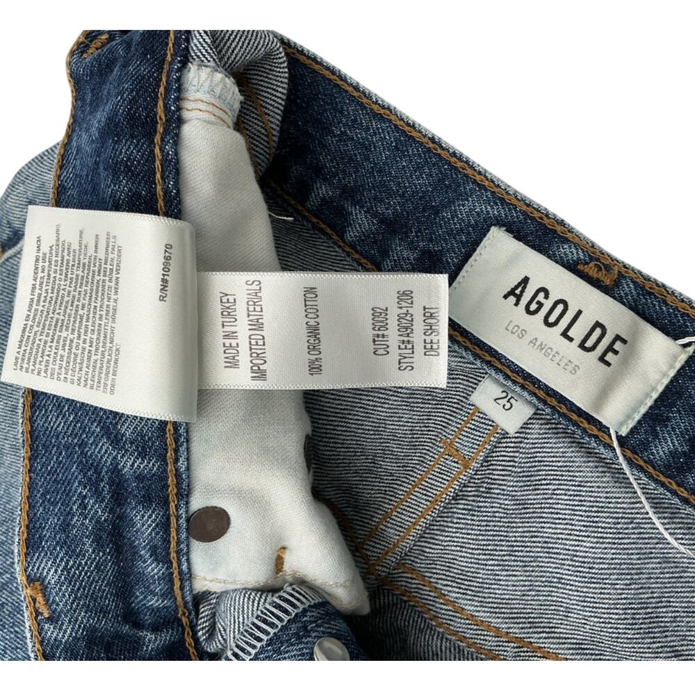 Agolde Distressed Blue Dee Shorts Size 25 - Picture 4 of 4